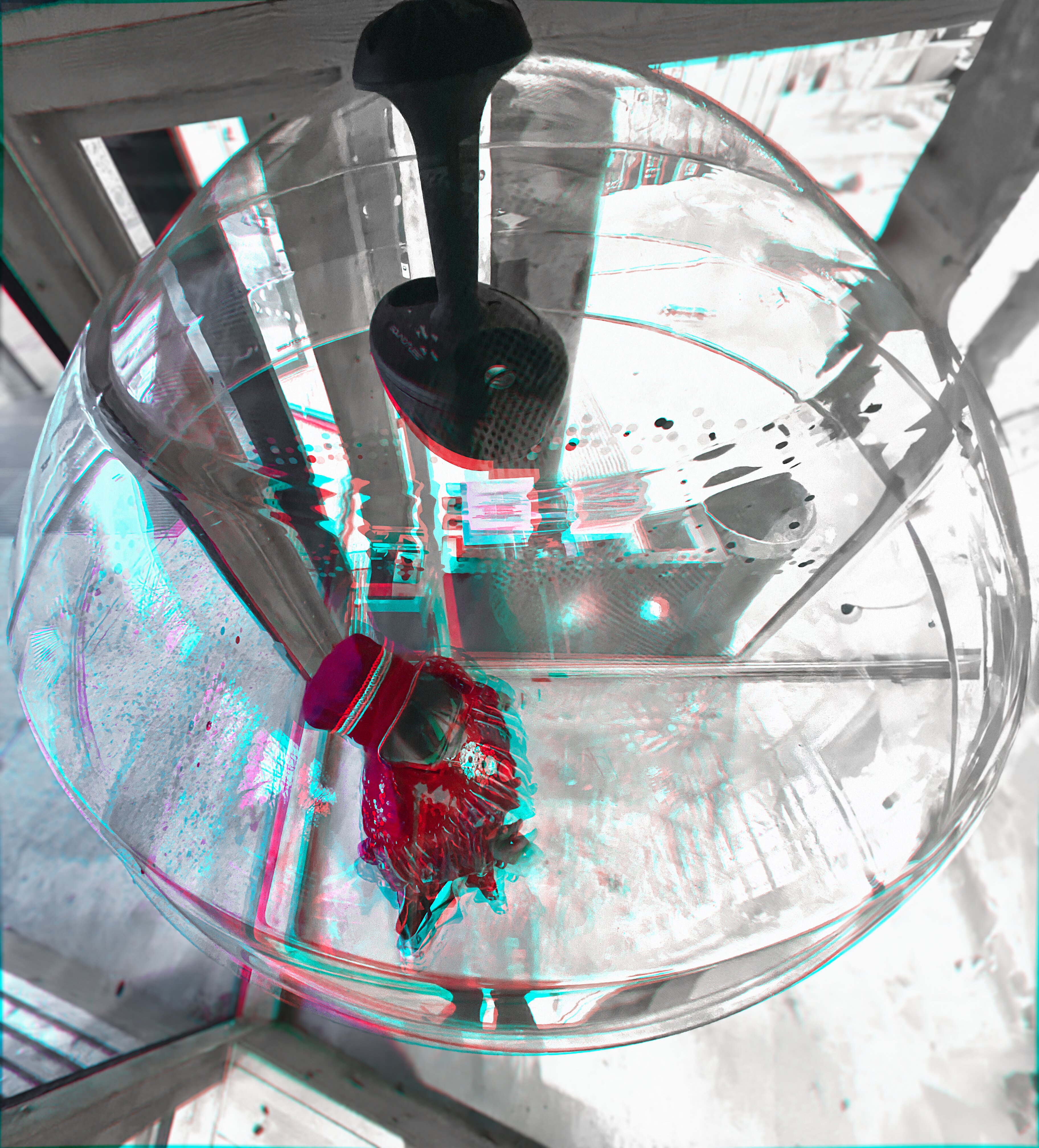 Photo of mosquito shower seen from above